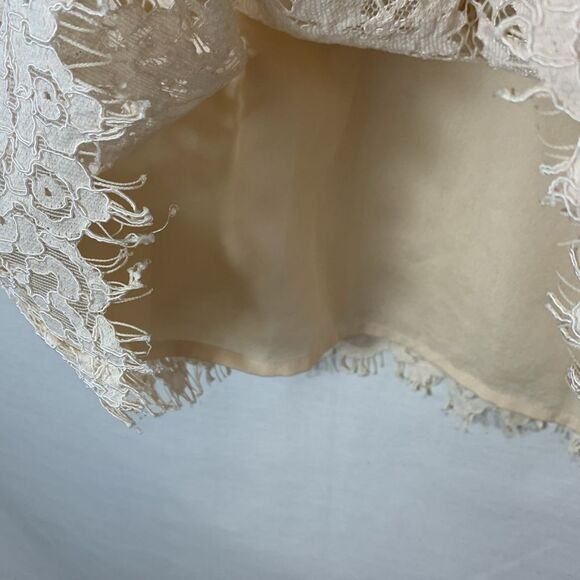 J. Crew Cream Lace Keyhole Ruffle Neck Sleeveless Blouse Size XS - Picture 12 of 14